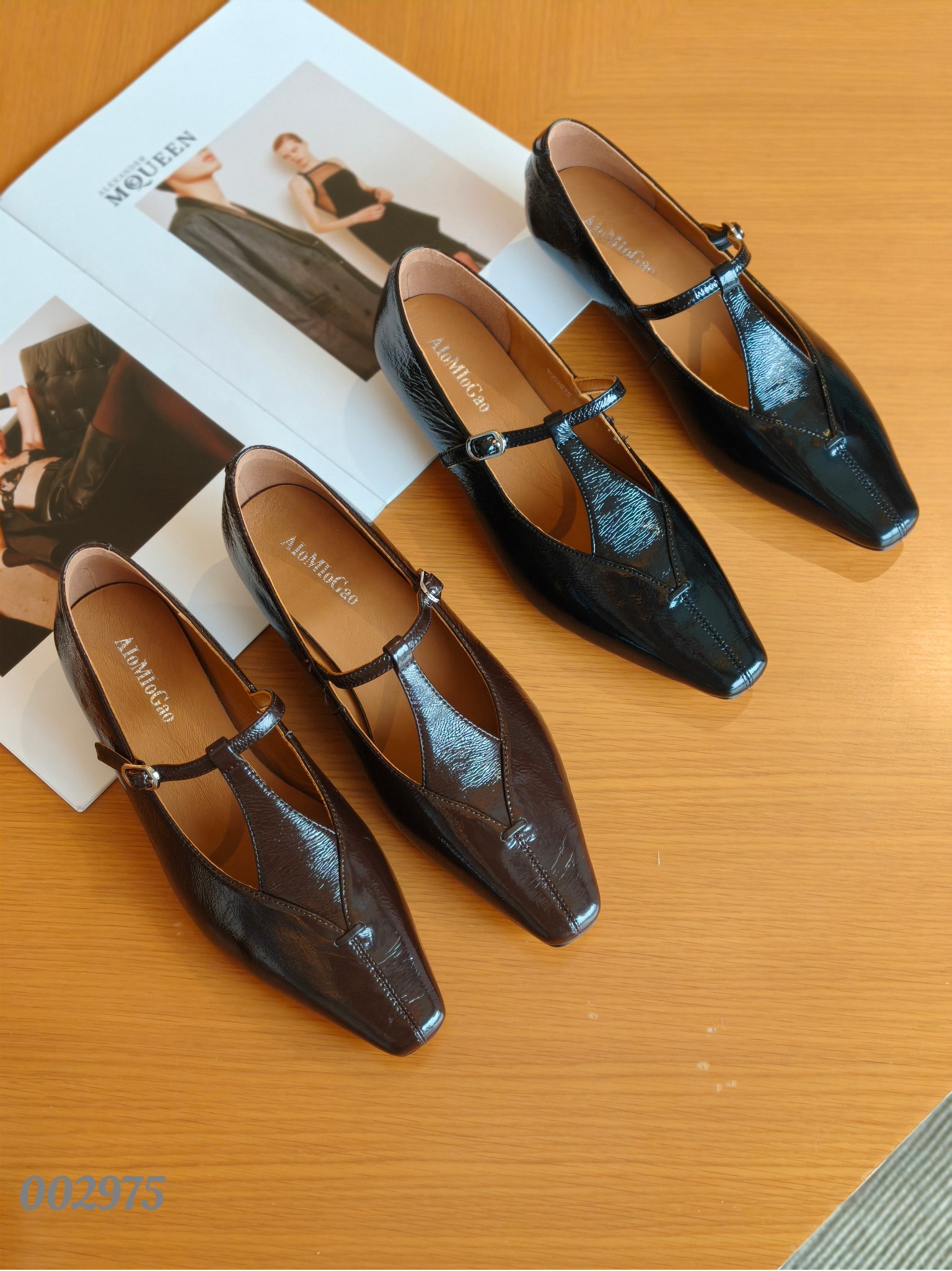 低跟羊皮乐福丁字鞋002975