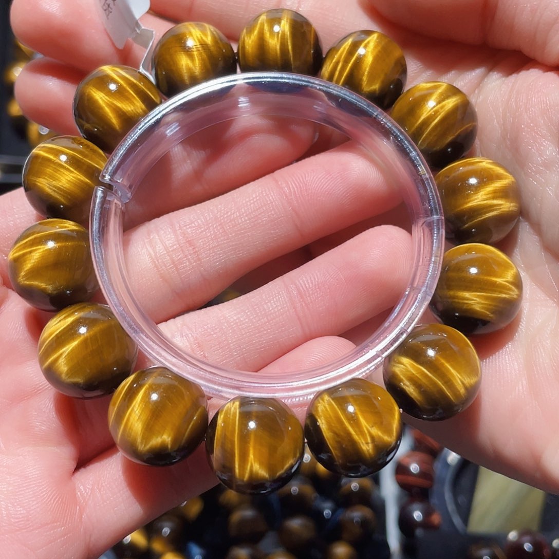 木变石（虎睛石）手链未镶嵌撼***?