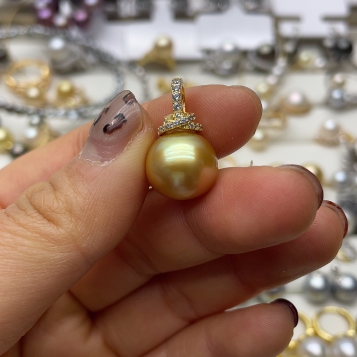 海水珍珠吊坠(不含链)银S925镶嵌