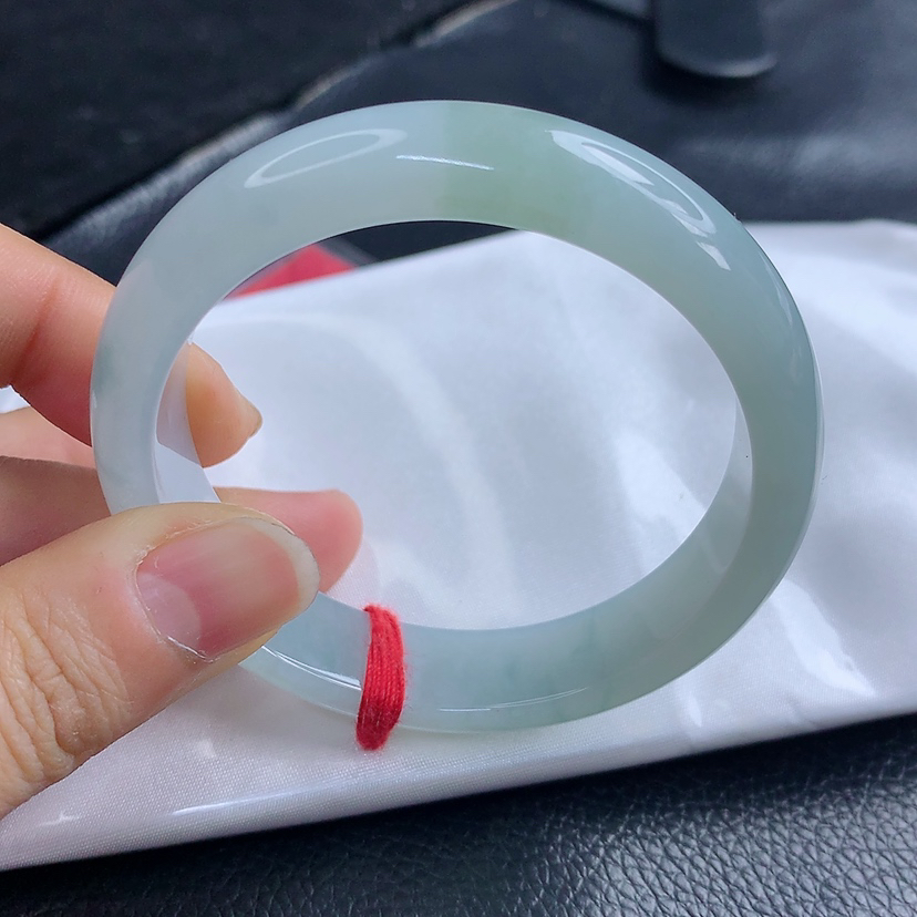 内径54mm缅甸天然A货翡翠好种起胶手镯正圈镯子胶感翡翠玉女手镯