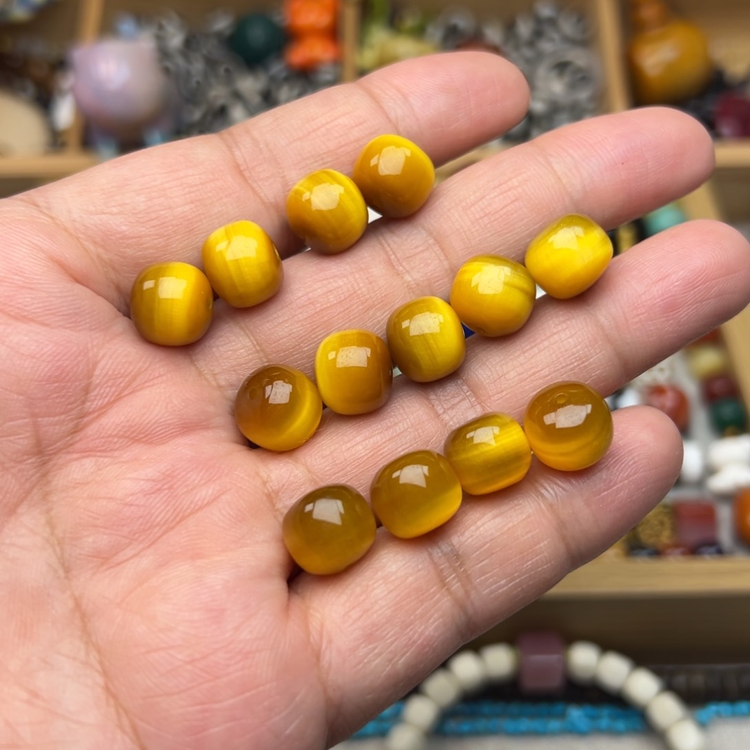 石英质玉10mm金虎眼老型未镶嵌多样性发其中一颗