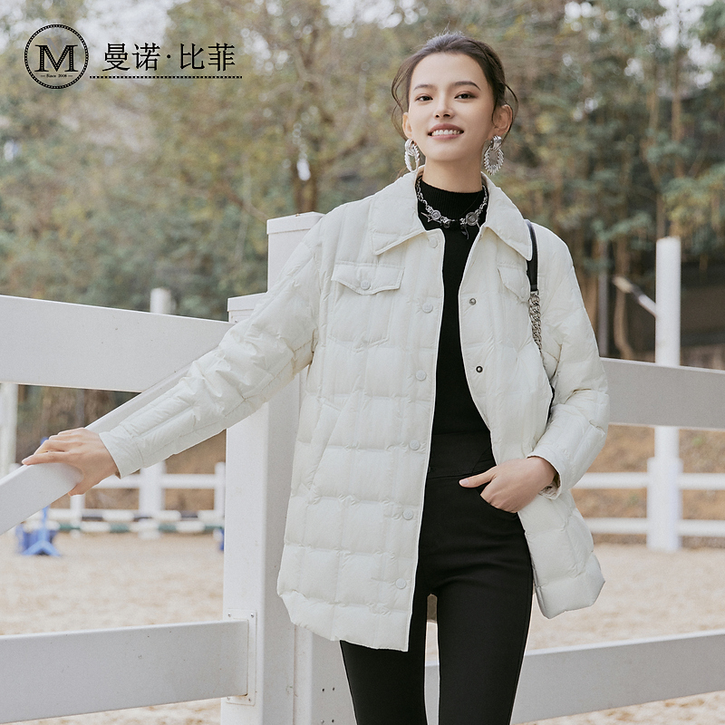 【达人专属】秋季衬衫式简约翻领羽绒服外套MFCI135096