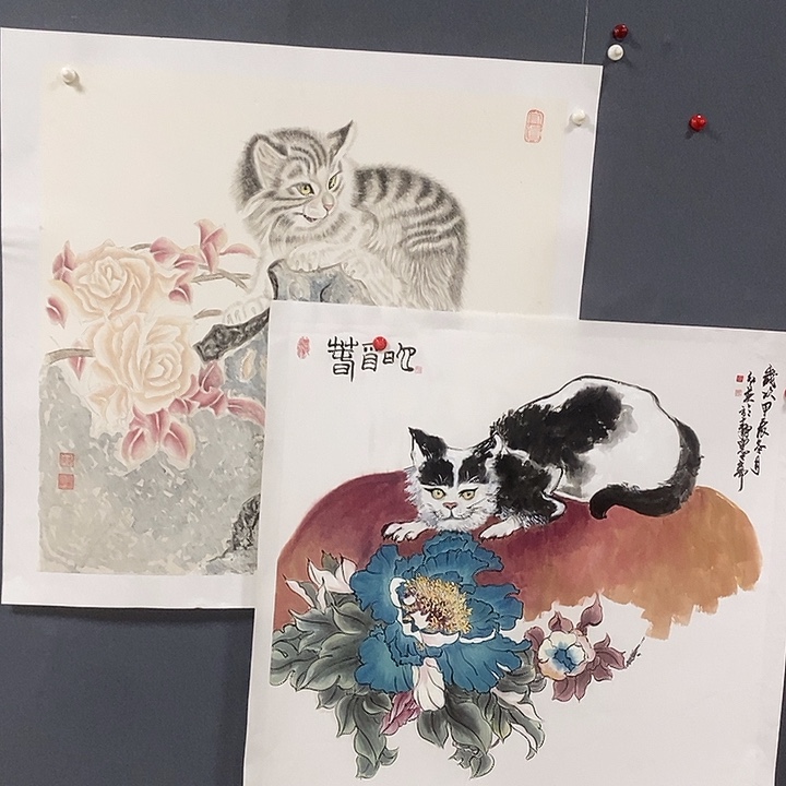 用***8国画盛斌68.68手绘画芯