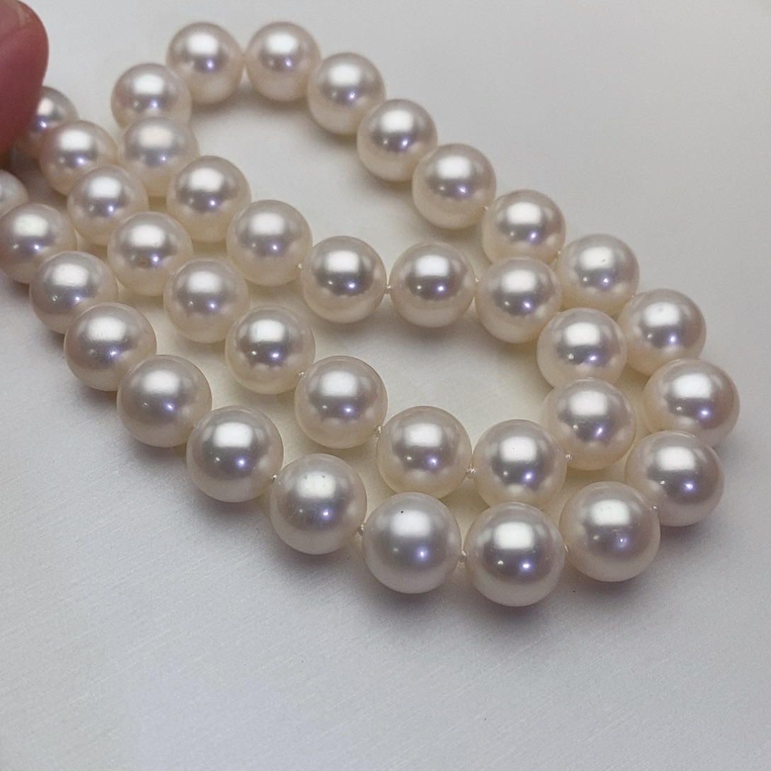 淡水珍珠银S925镶嵌颈饰11-12无核