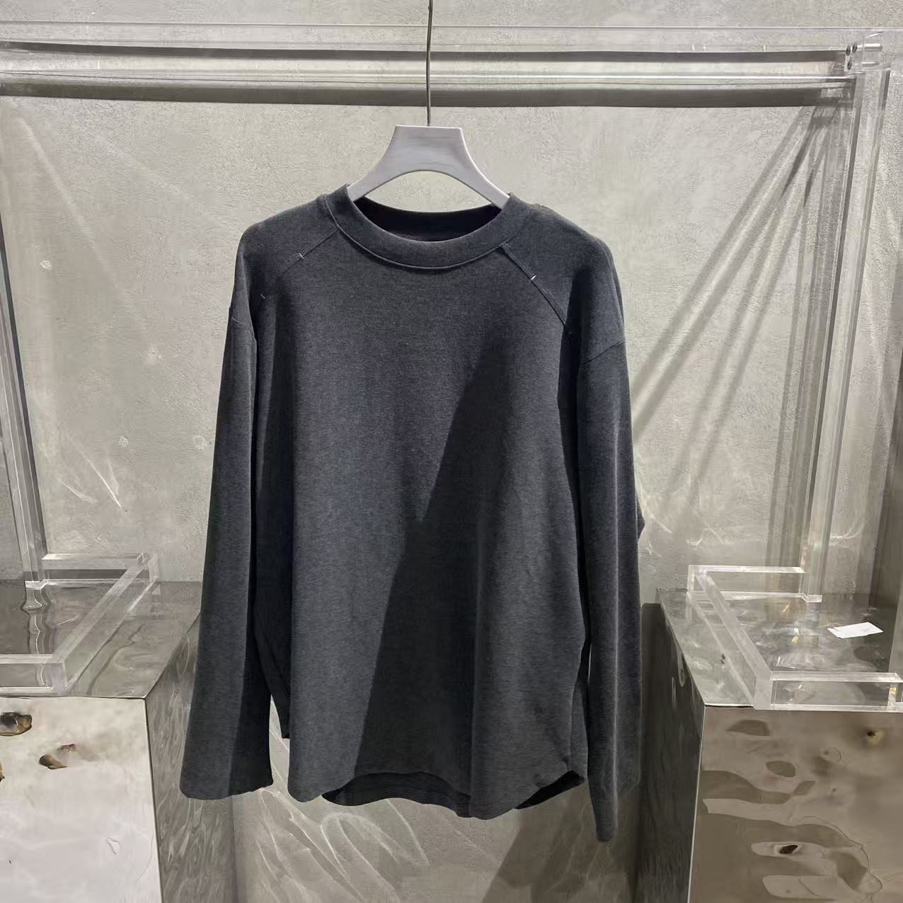 【WRZS】新品下摆不规则圆领 T恤上衣