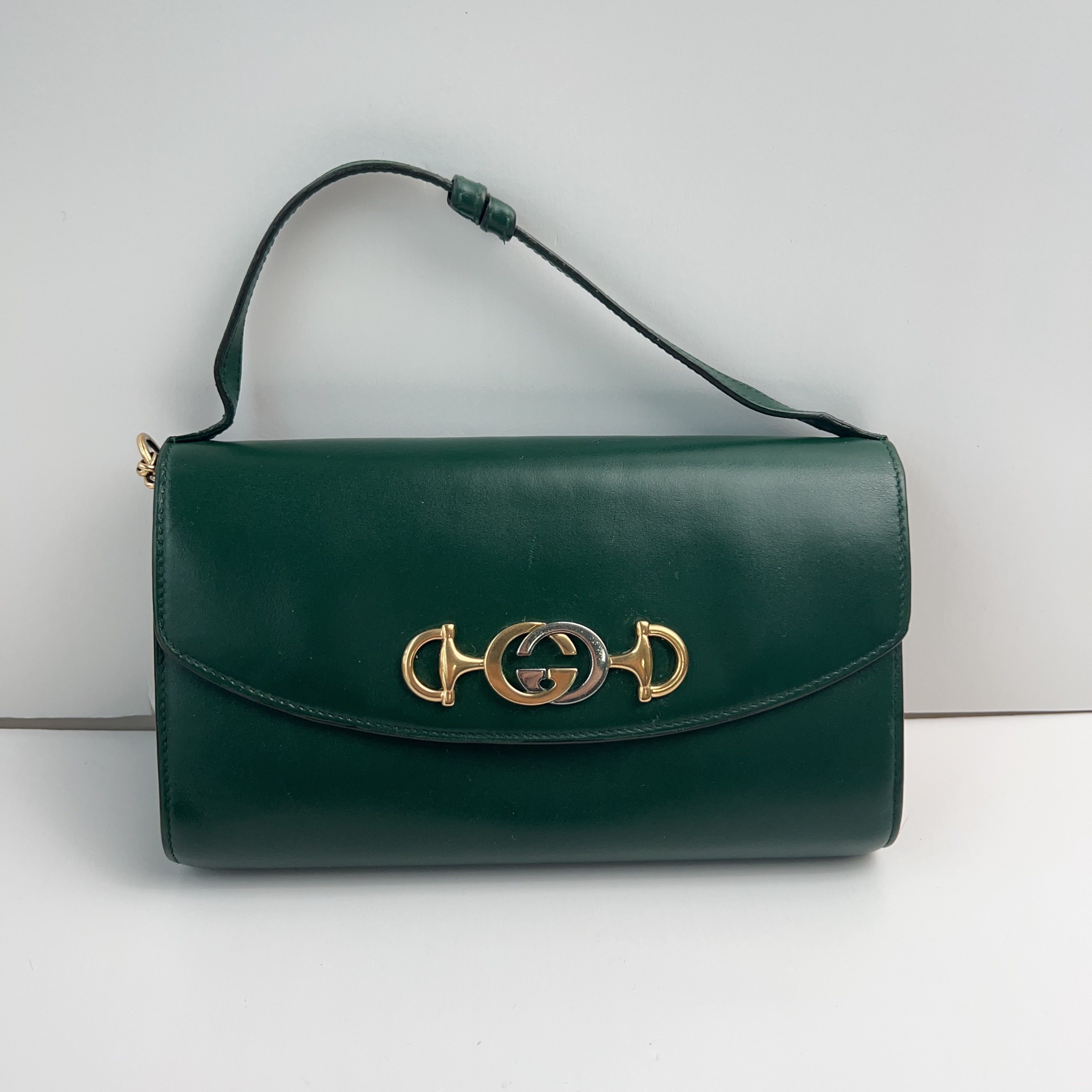 95新 GUCCI/古驰 古驰绿色zumi百搭斜挎包