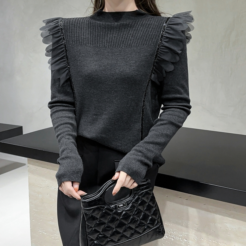 兰兰家常规针织毛针织衫长袖厚款女装毛衣冬季女针织衫高领