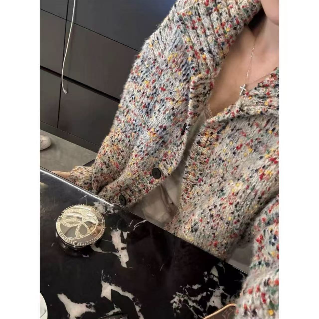 徐秋阳  彩虹豆开衫  氛围感拉满！慵懒感美丽诺毛衣开衫YM570-