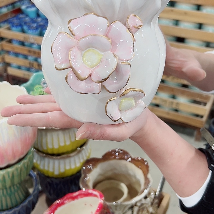 有孔.凑满10元发货多肉陶瓷花盆！