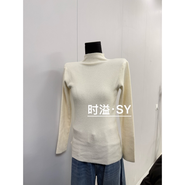 韩系半高领针织衫女冬修身显瘦长袖打底衫上衣