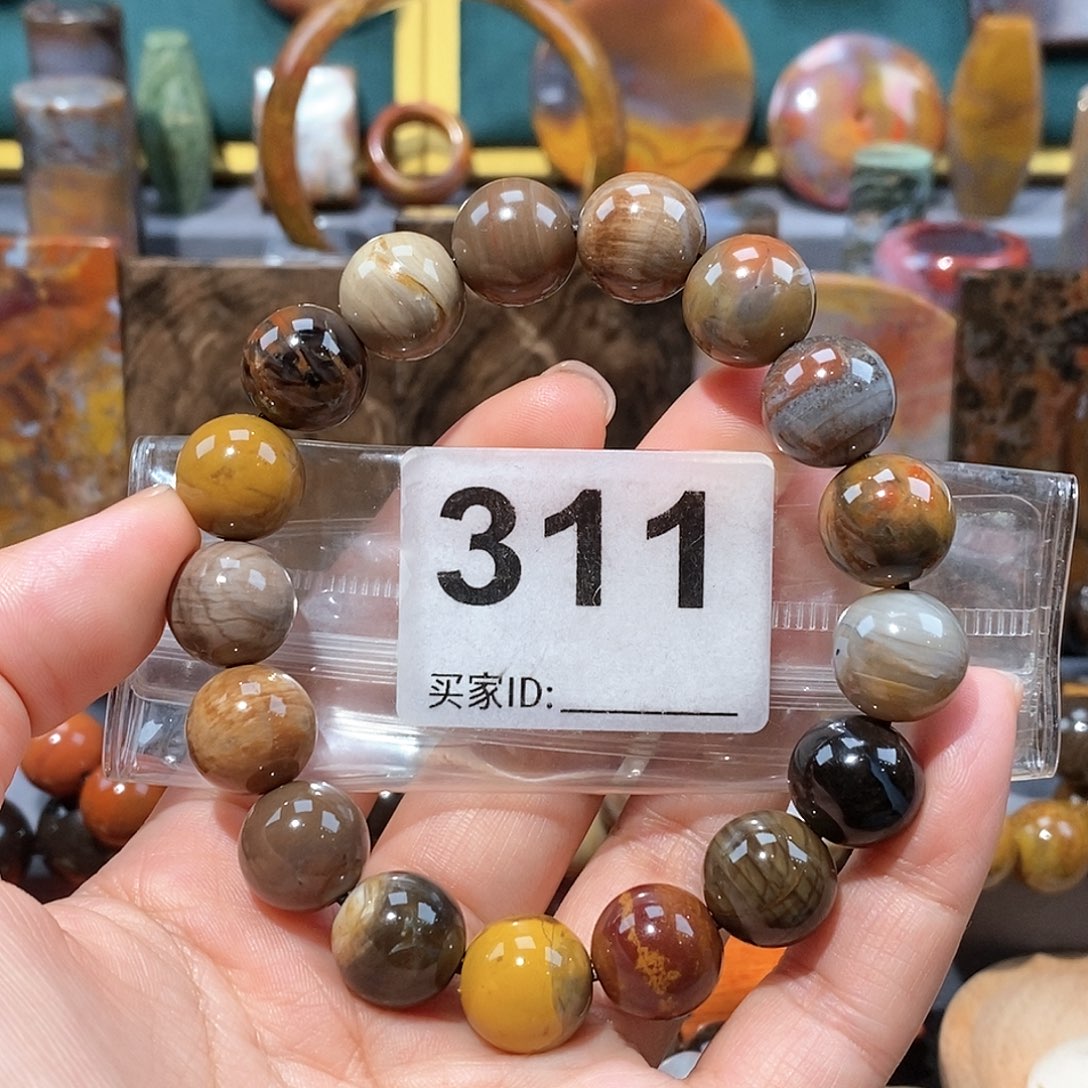 硅化玉天然北票硅化玉手串未镶嵌天然北票硅化玉手串