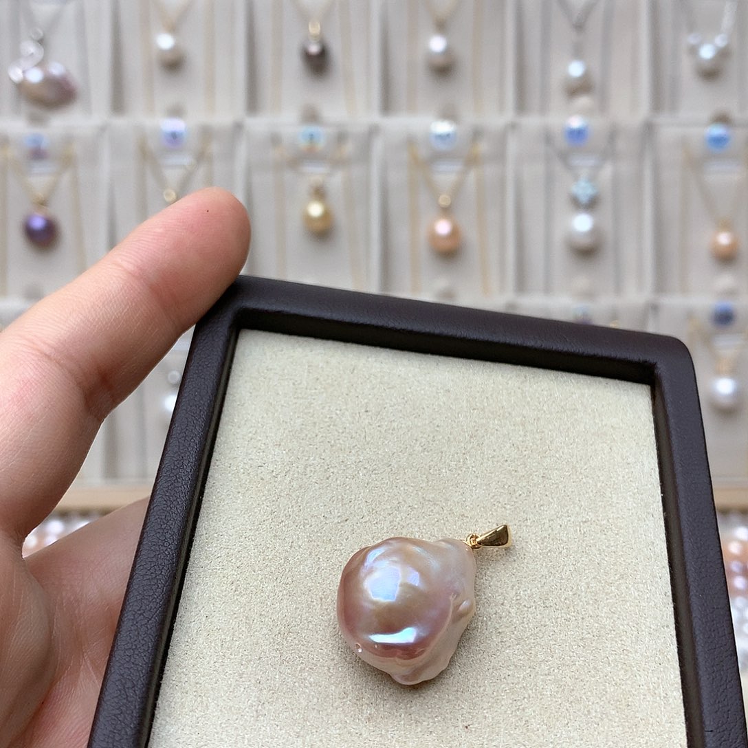 淡水珍珠吊坠(不含链)银S925镶嵌