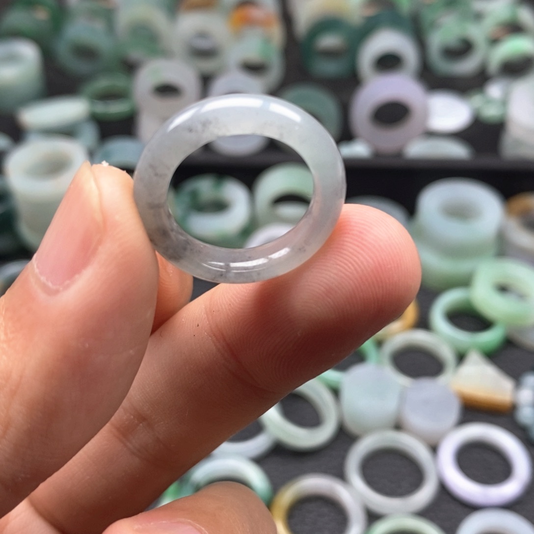 翡翠戒指未镶嵌天然翡翠12圈