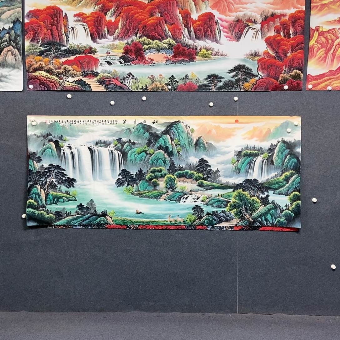 国画小八尺山水一副