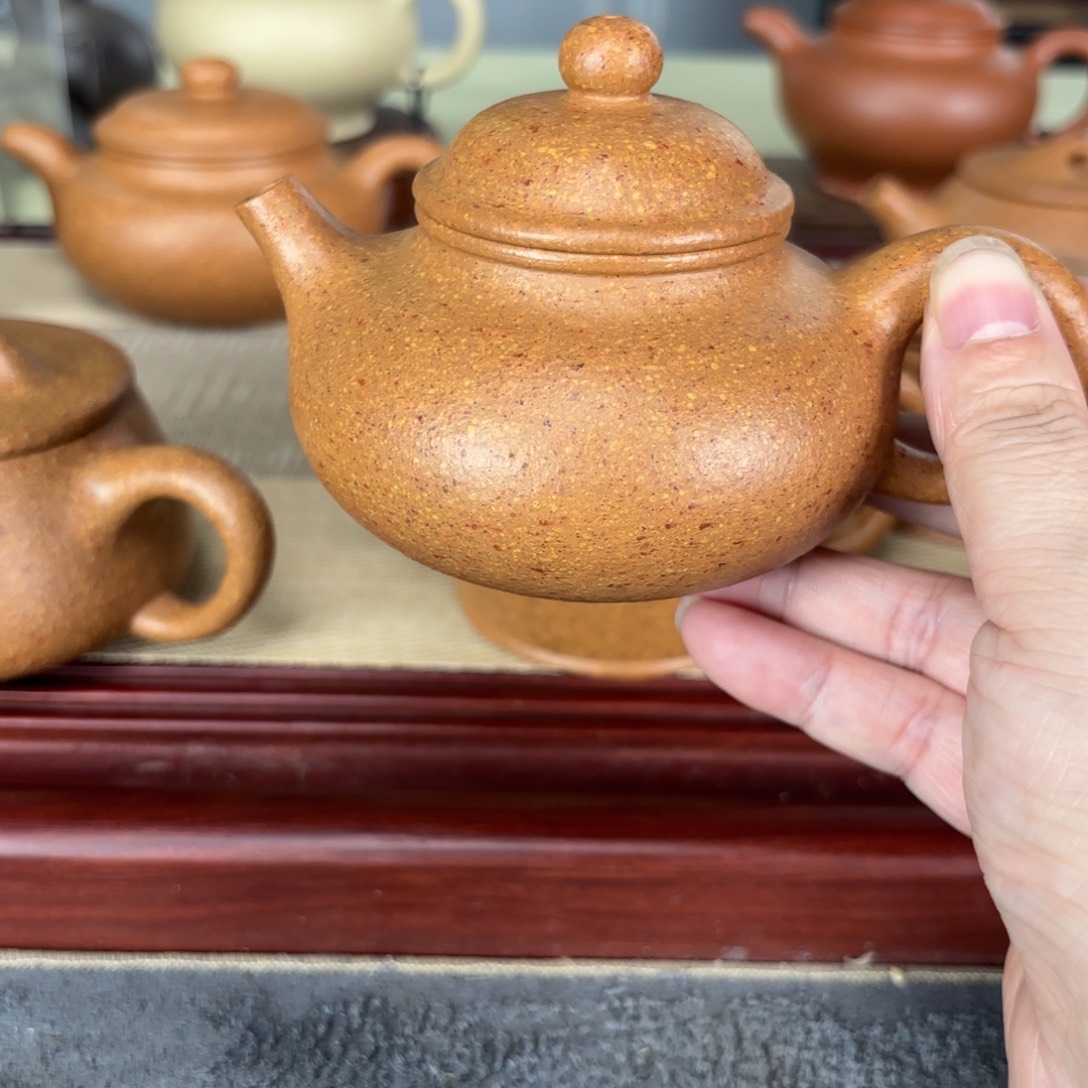 紫砂茶壶梨皮黄段容天200