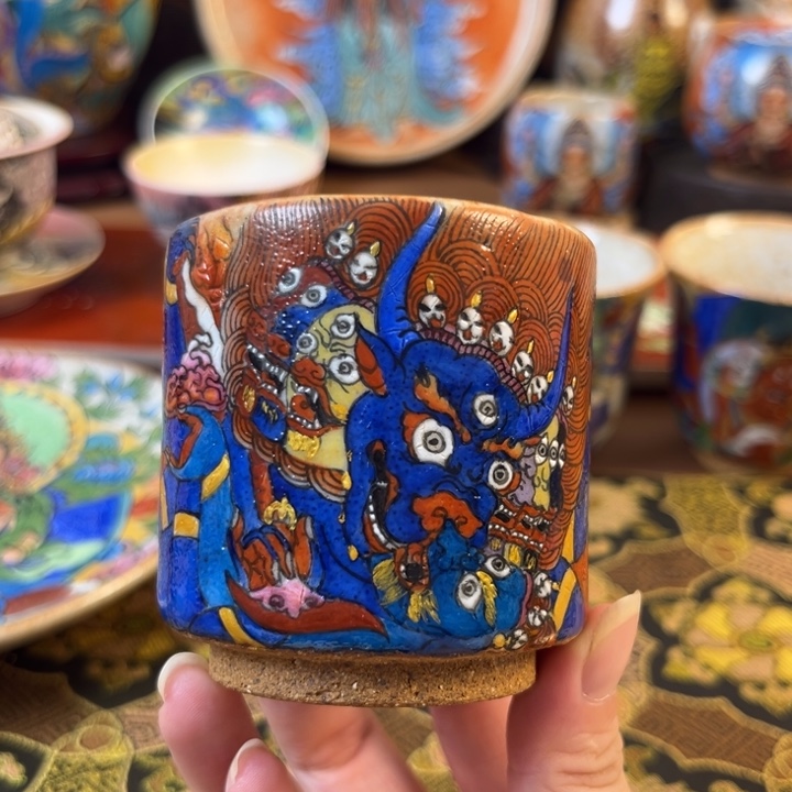 志野柴烧大威德金刚