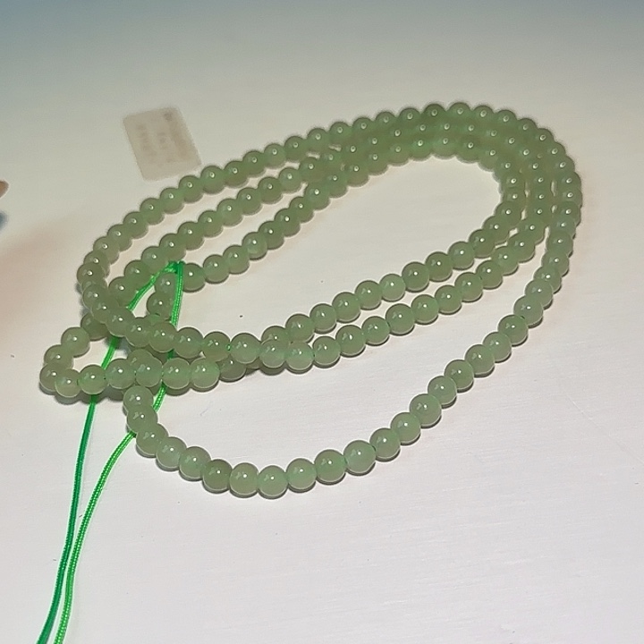 和田玉未镶嵌项链4mm和田玉108