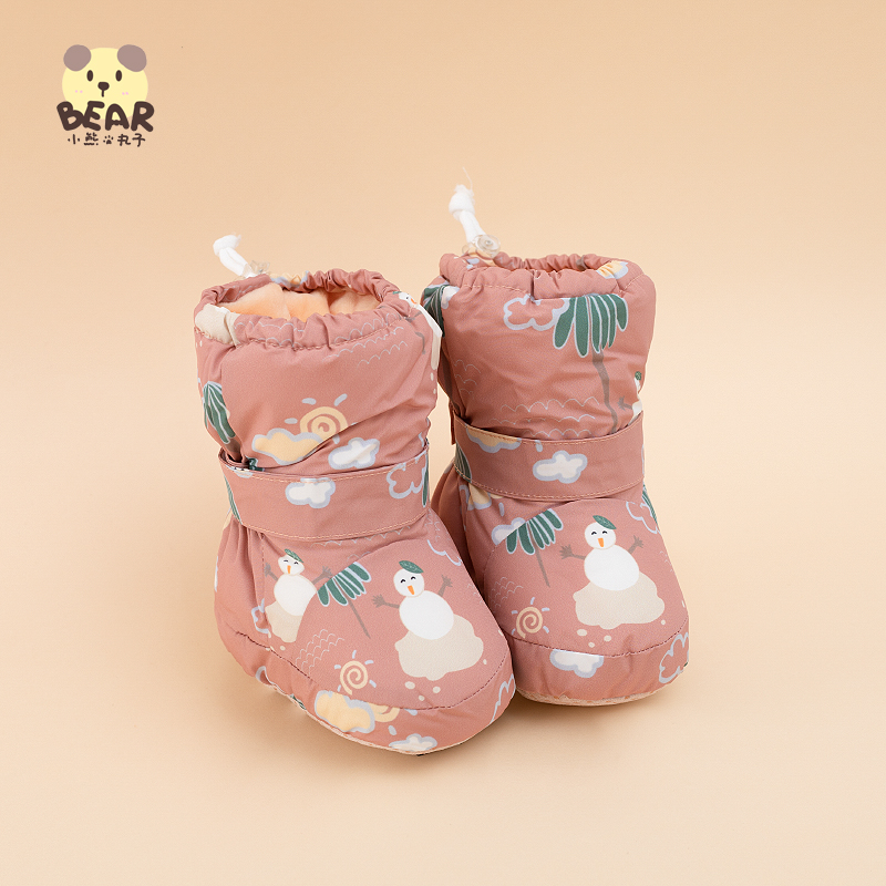 婴儿鞋子冬季软底宝宝棉靴加绒0-1岁软底宝宝雪地靴学步鞋保暖鞋6