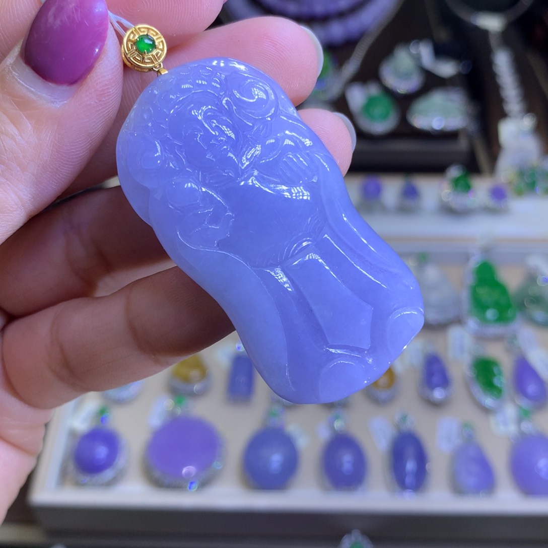 翡翠戒指18K金镶嵌翡翠