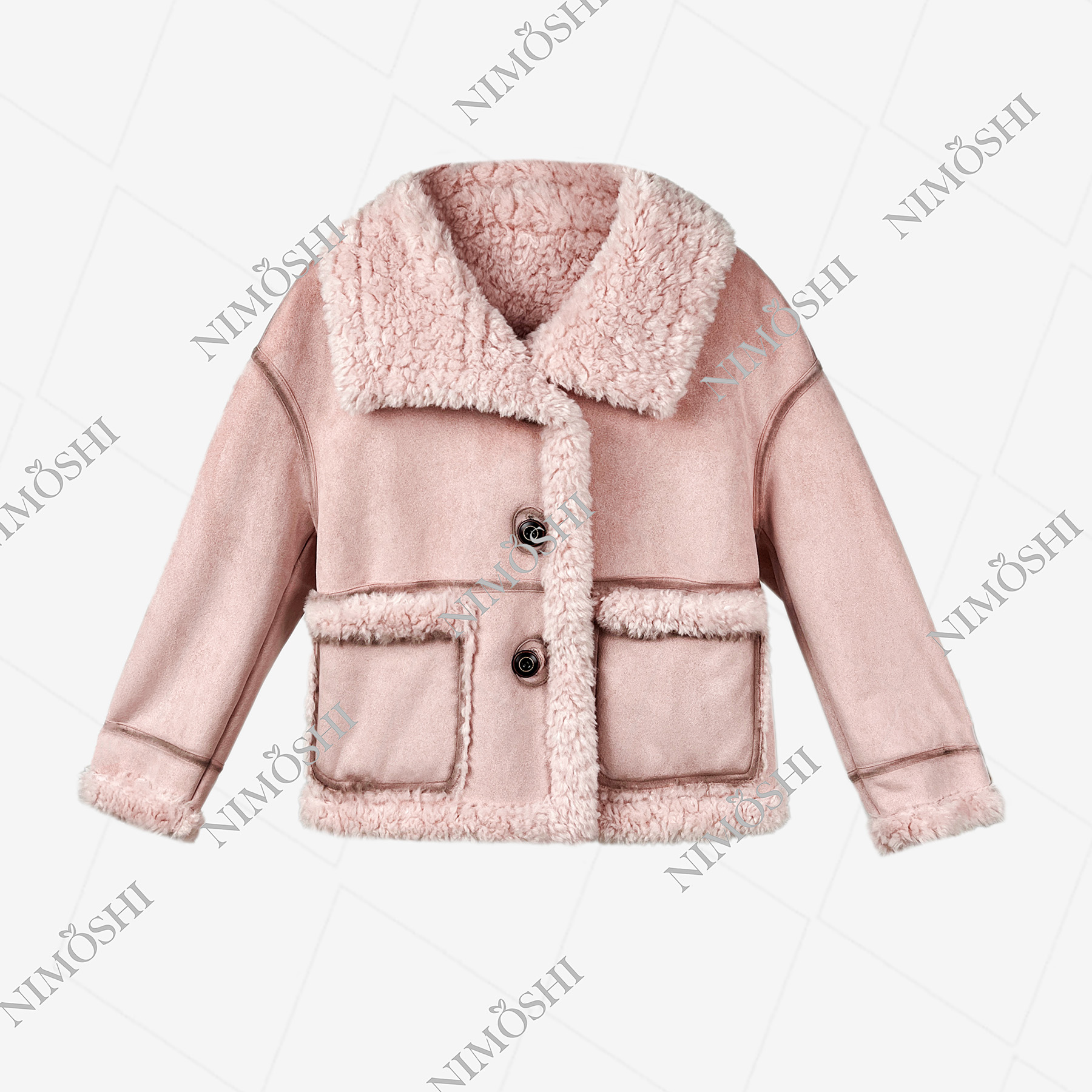 【丹丹】冬新款翻领缎面宽松外套加厚保暖大衣Z0041