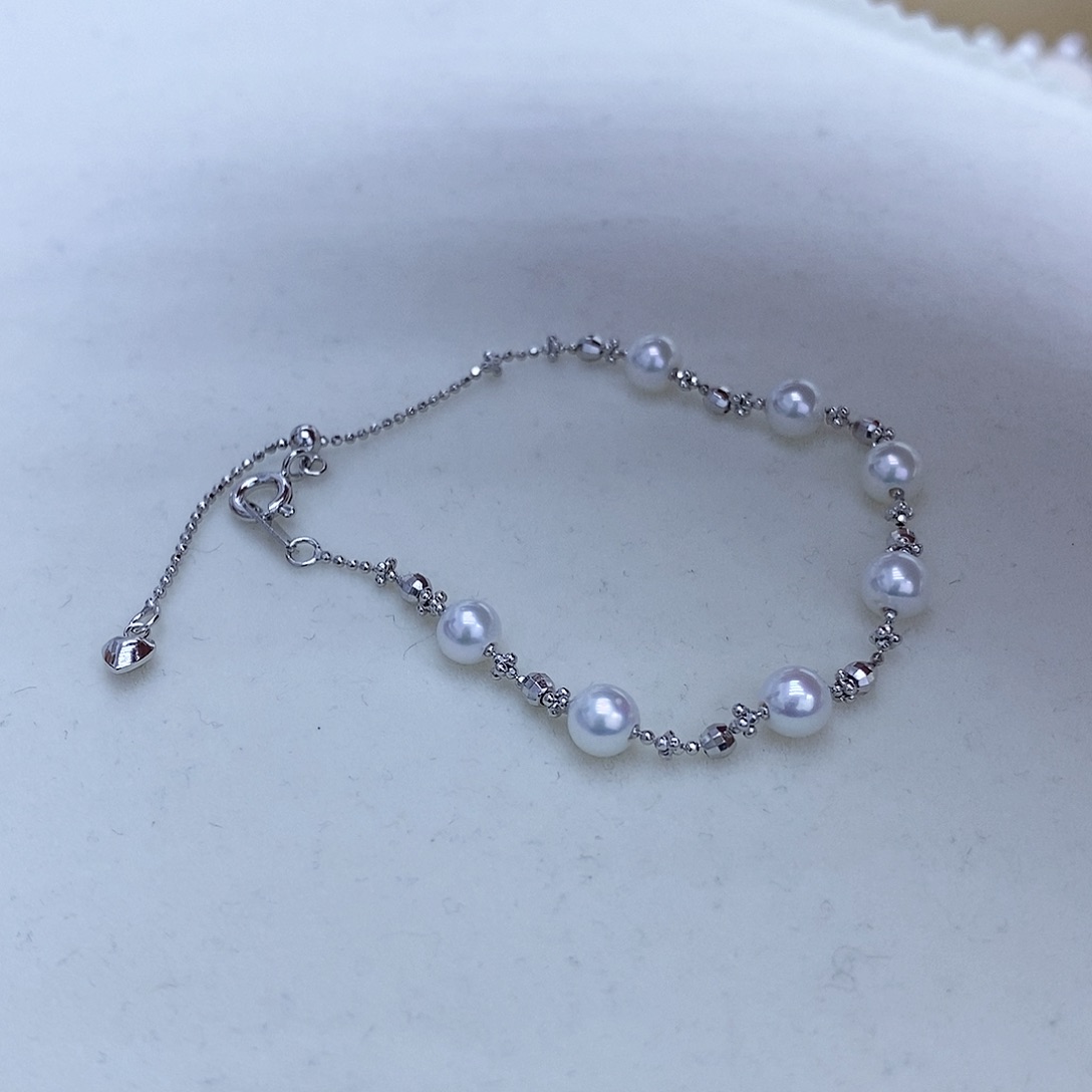 淡水珍珠手链银S925镶嵌5
