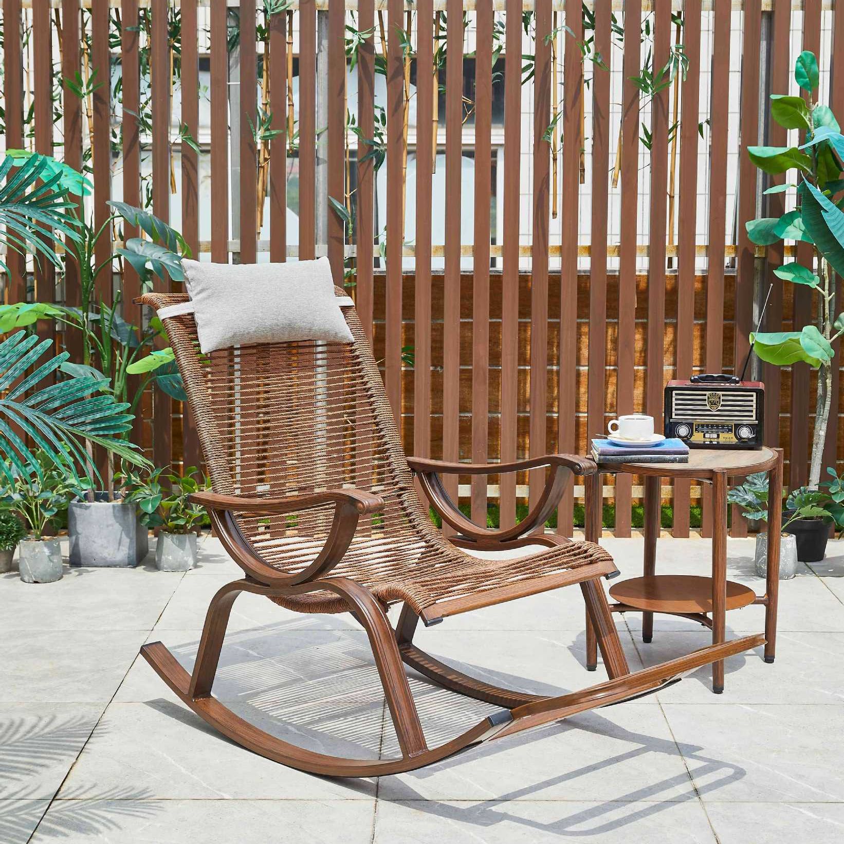 户外休闲椅藤椅茶几摇椅阳台椅客厅藤编椅子户外家用摇摇椅