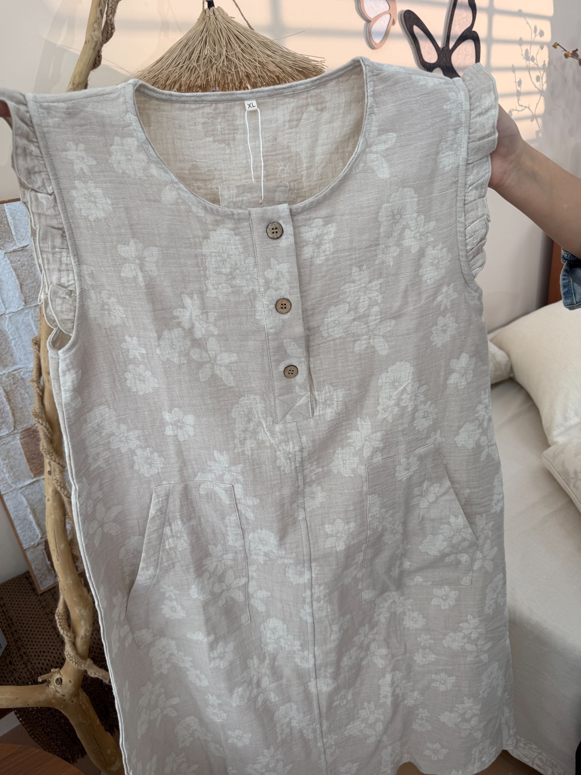 M【花海睡裙】家居服棉麻家居服柔软舒适透气吸湿排汗