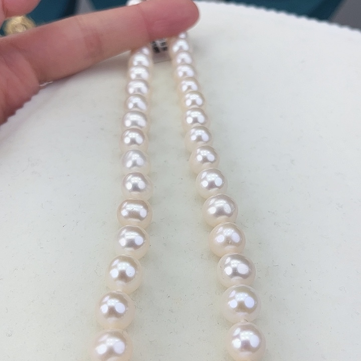 淡水珍珠颈饰银S925镶嵌卡10-11炫彩高品