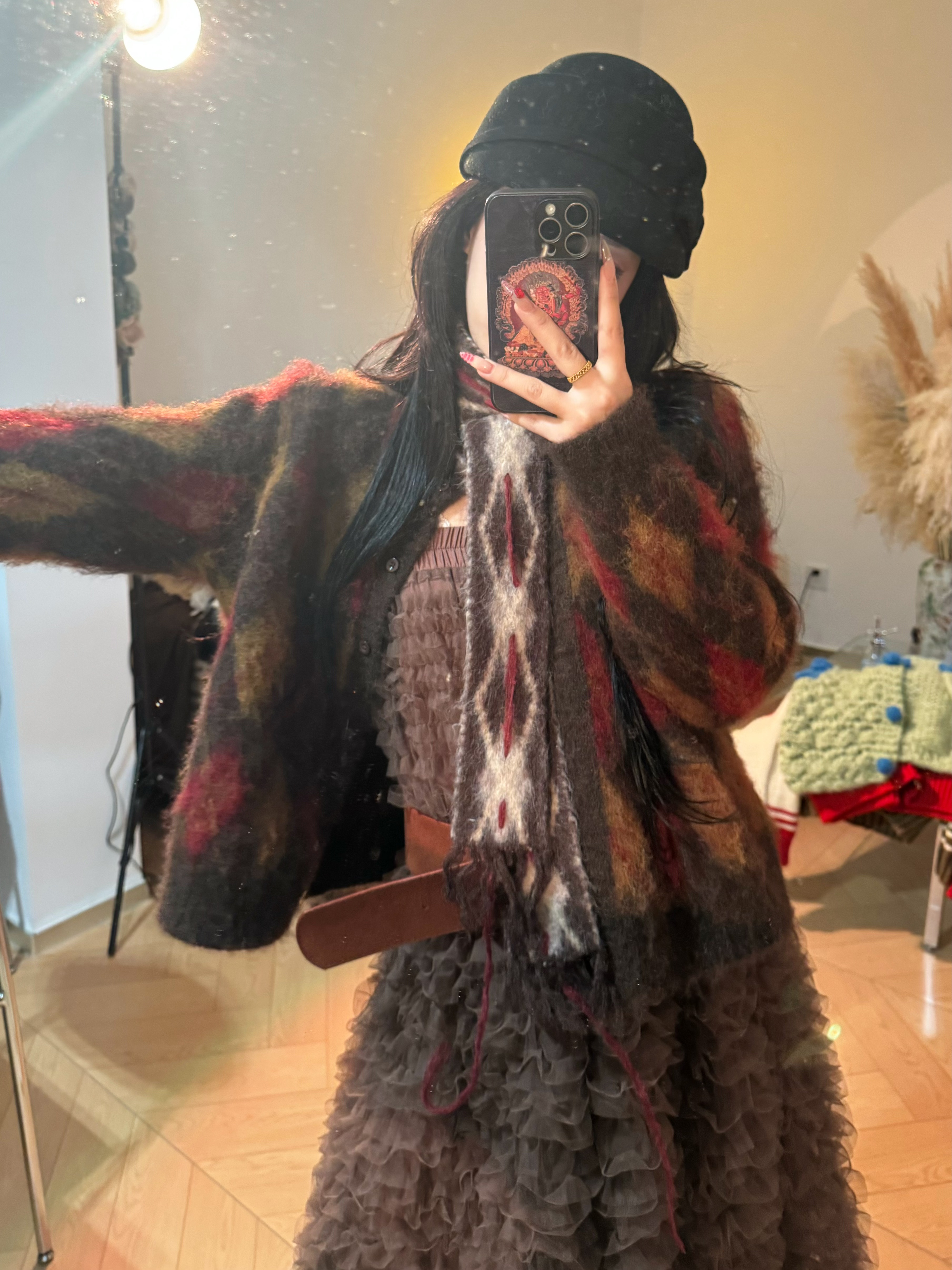 【梨零零同款】菱形格冬季圆领常规提花毛针织衫网红针织款