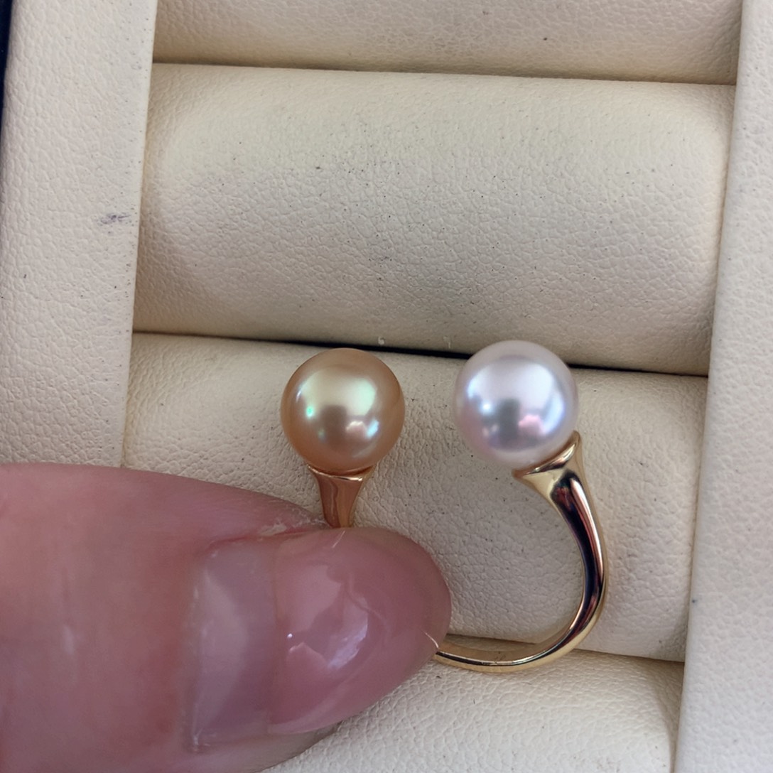 银S925镶嵌戒指海水珍珠