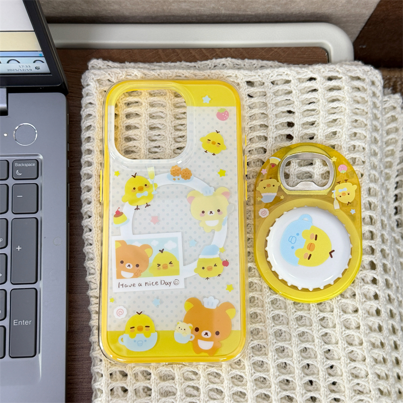 二合一鼻孔鸡轻松熊开瓶器适用16promax手机壳iPhone17苹果15/14 