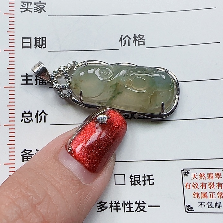 翡翠颈饰银S925镶嵌天然