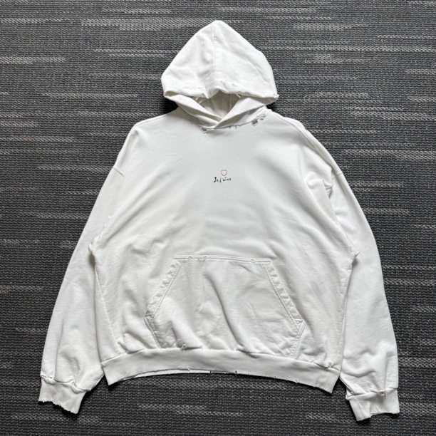 99新 Balenciaga/巴黎世家 FW23纯色刺绣Logo连帽卫衣/XS码/3544