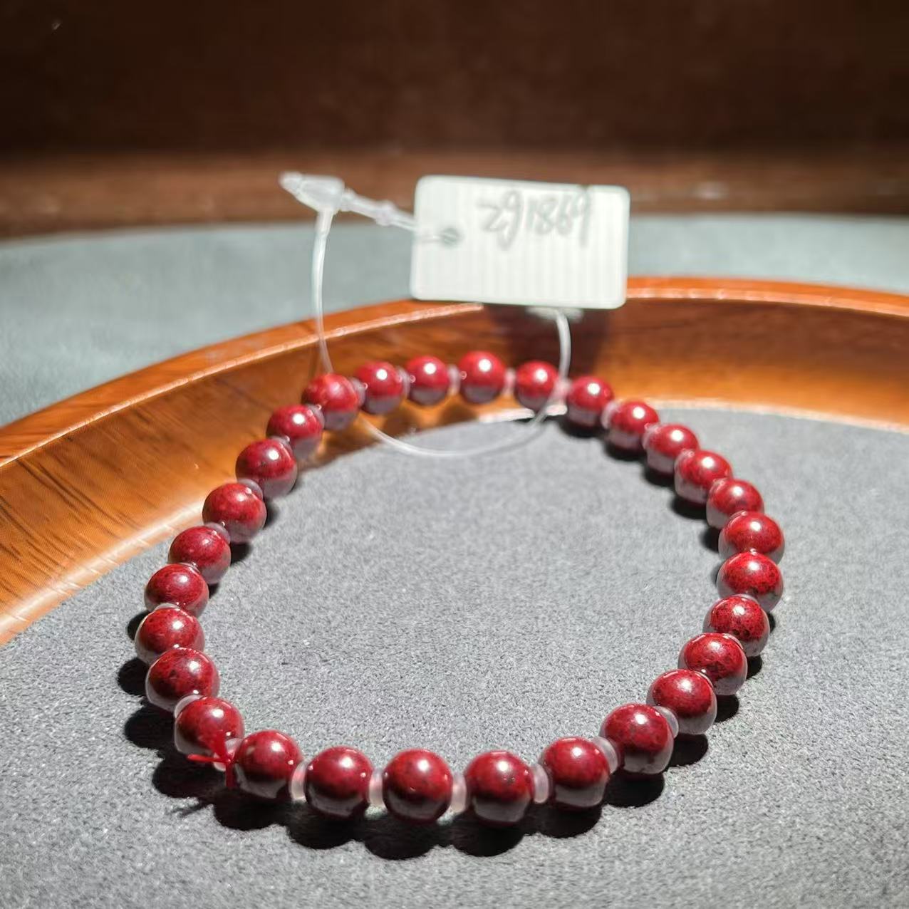 天然辰砂【张老斯珠宝】天然朱砂手串zg1869