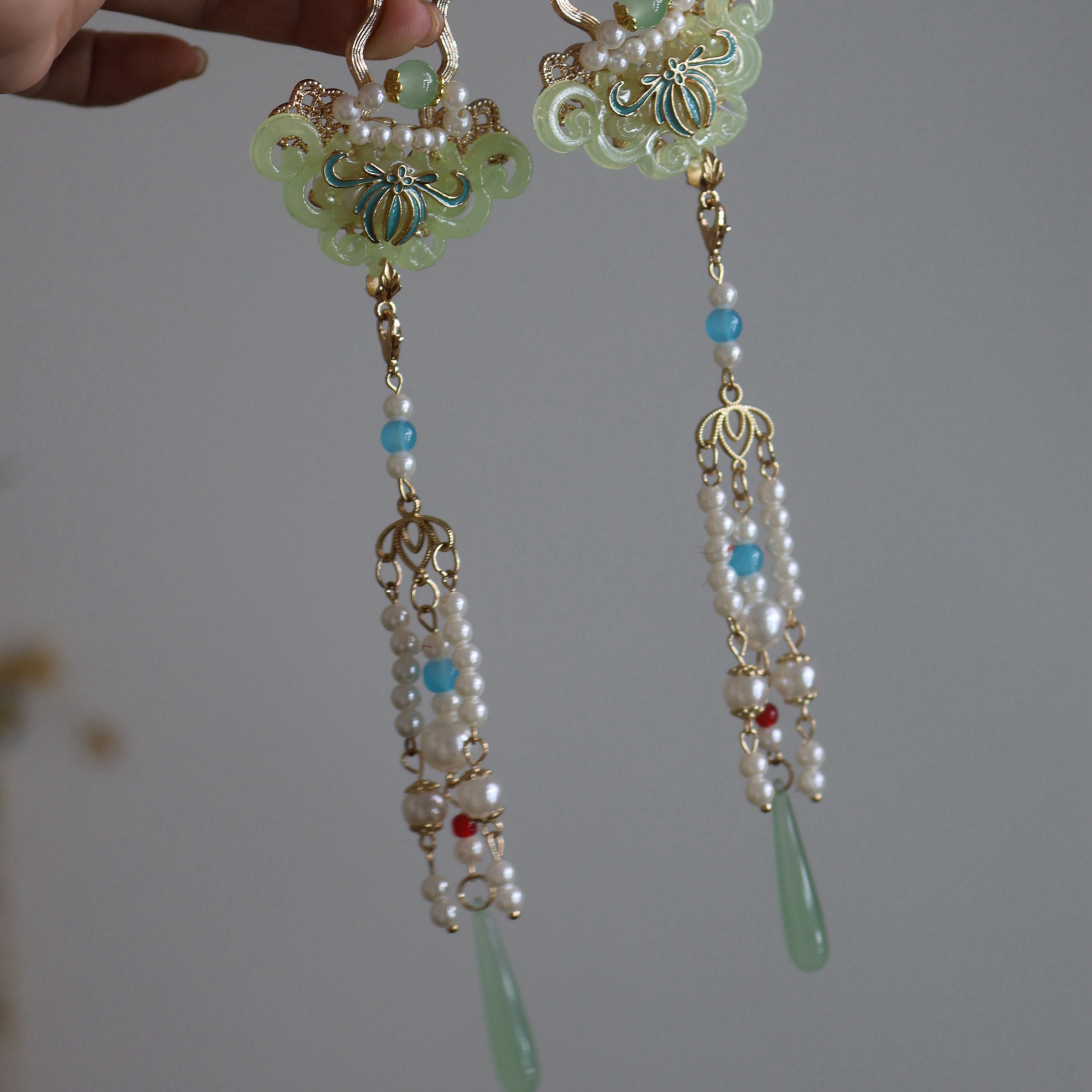 流苏发钗仿玉发饰汉服配饰古风发饰