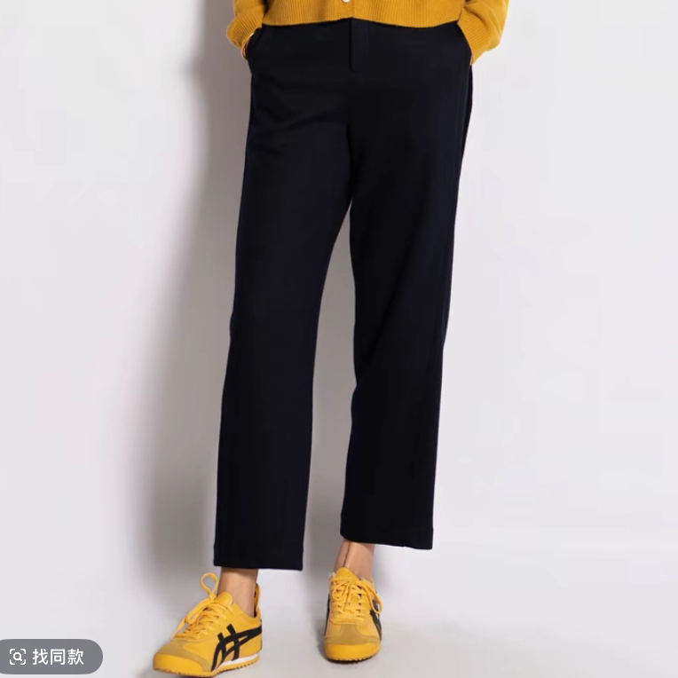 秋冬新款简约通勤百搭九分休闲直筒裤170628