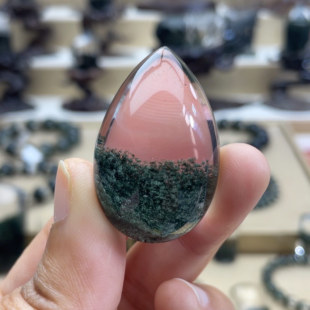 水晶颈饰未镶嵌绿幽灵吊坠