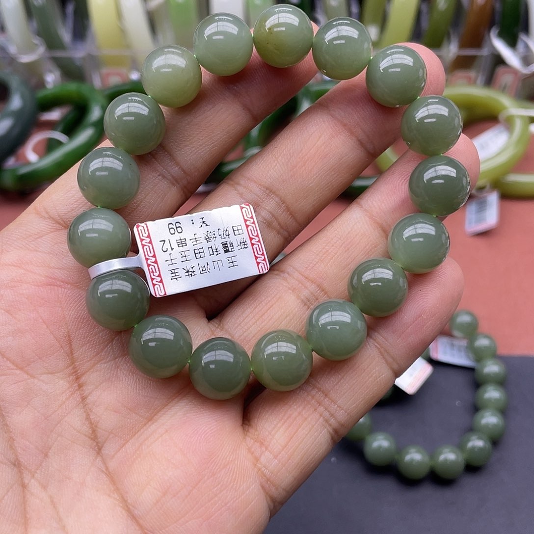 和田玉未镶嵌手链卡12