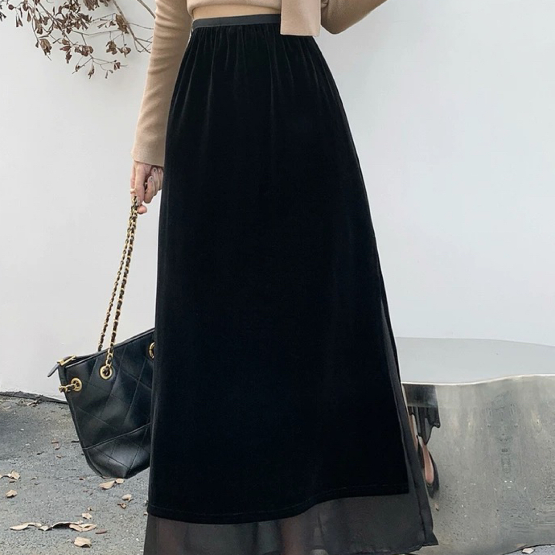 2576 新款时尚拼接显瘦半身裙