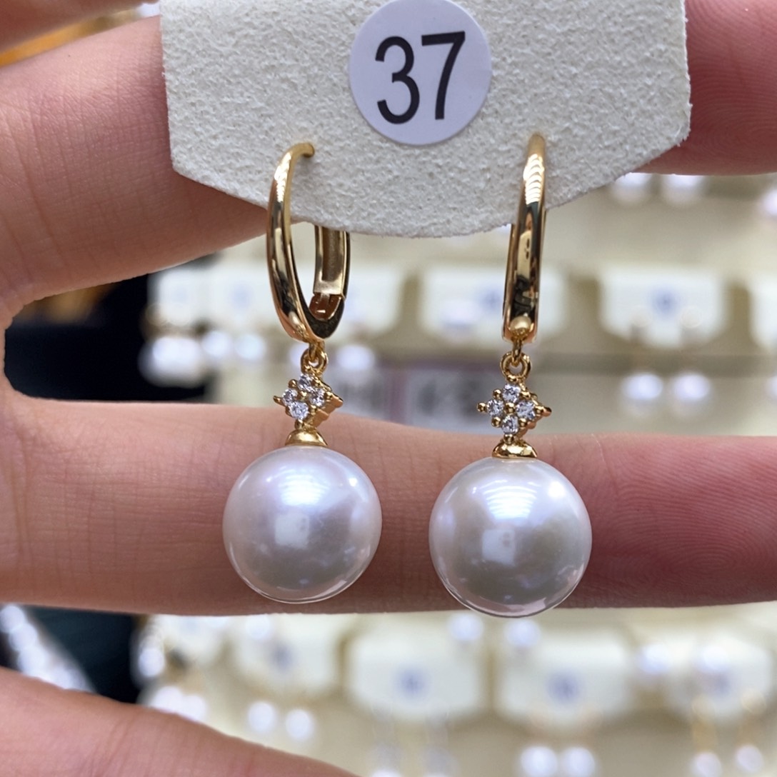 淡水珍珠耳饰银S925镶嵌