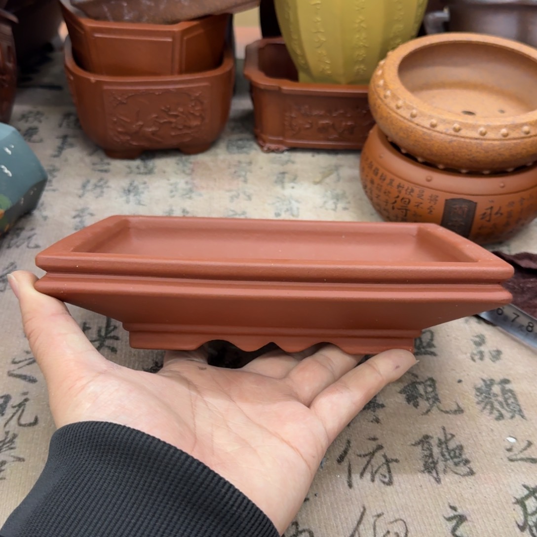 紫砂花盆宜兴紫砂正品19x13.5x3.5