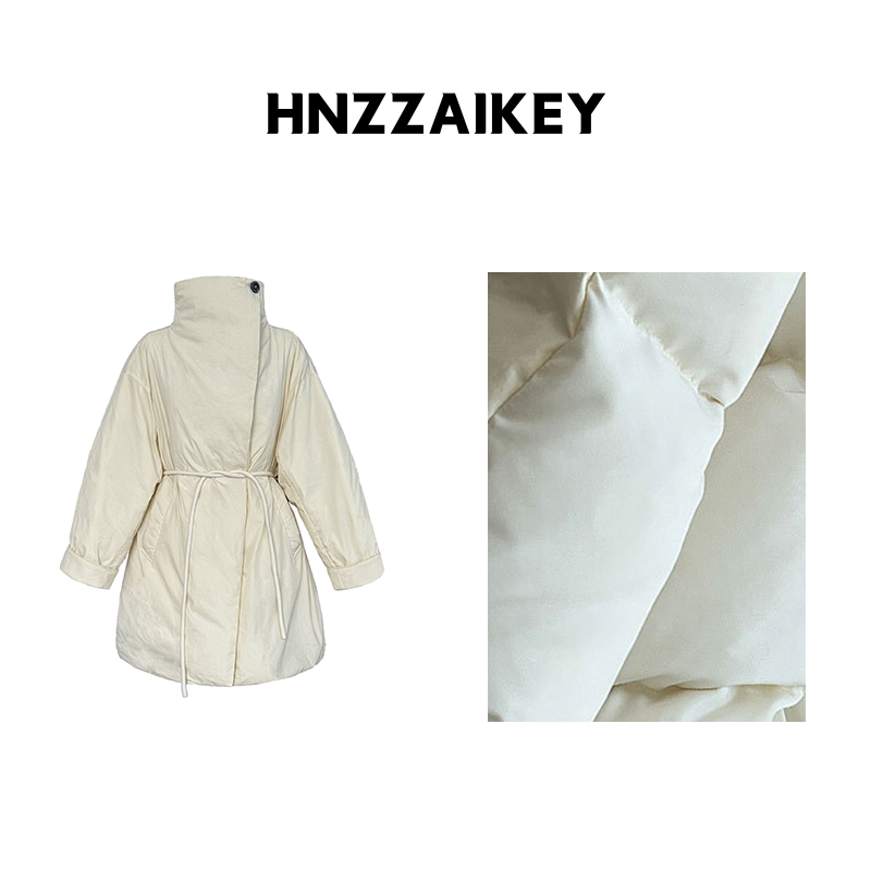 HNZZAIKEY 立领90白鸭绒保大被子外套设计感加厚羽绒服U25S201019