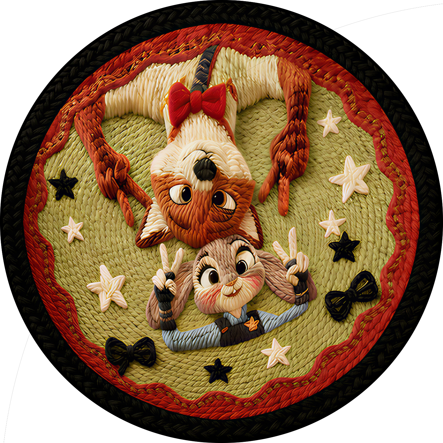 2026新款仿5D毛线风硅藻泥吸水防滑卡通可爱入户门厅可爱马年杯垫