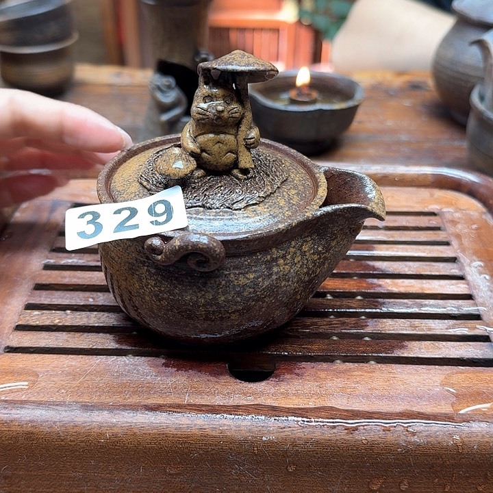 纯手工制作粗陶茶具