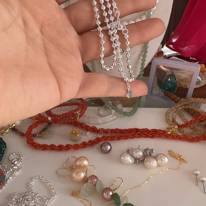 小***猫颈饰银S925镶嵌淡水珍珠配件链子优惠价