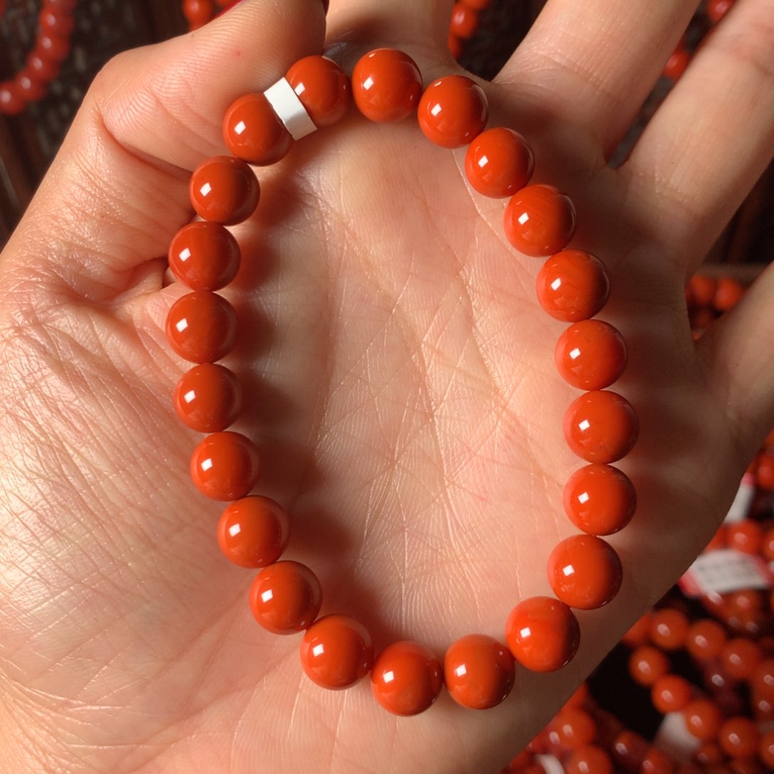 南红玛瑙手链未镶嵌?***心8m手链糖