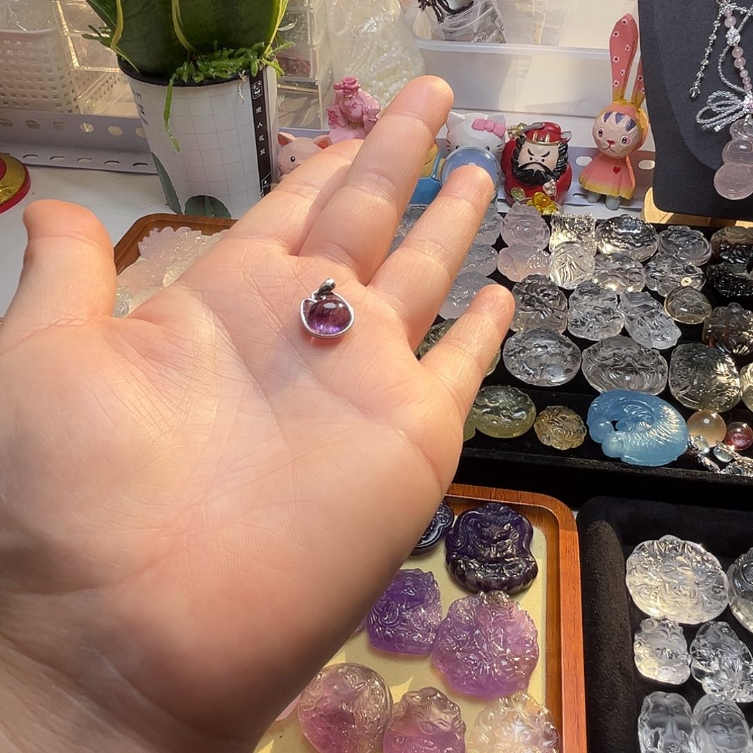 颈饰银S925镶嵌水晶爆*花补差16