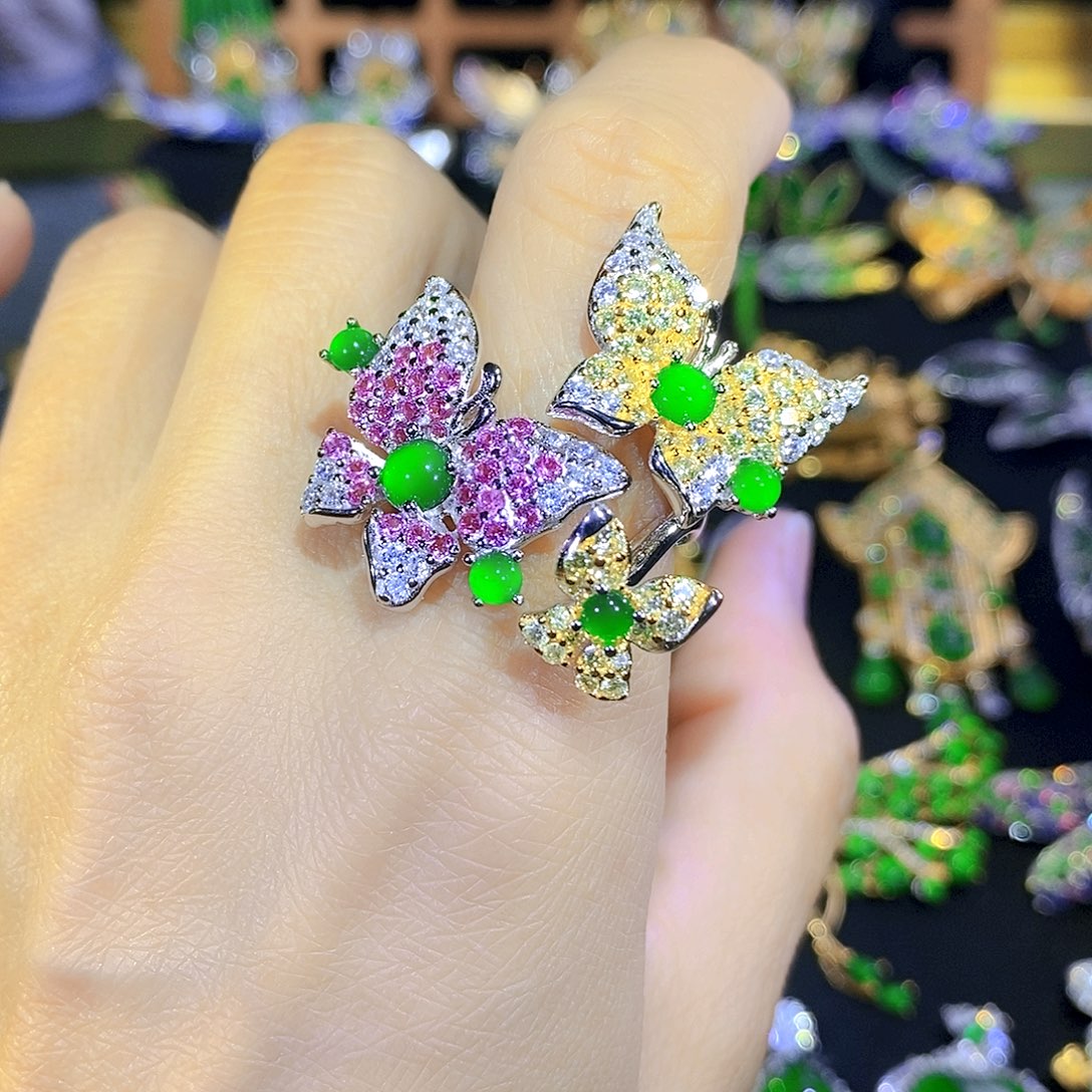 吊坠(不含链)银S925镶嵌翡翠