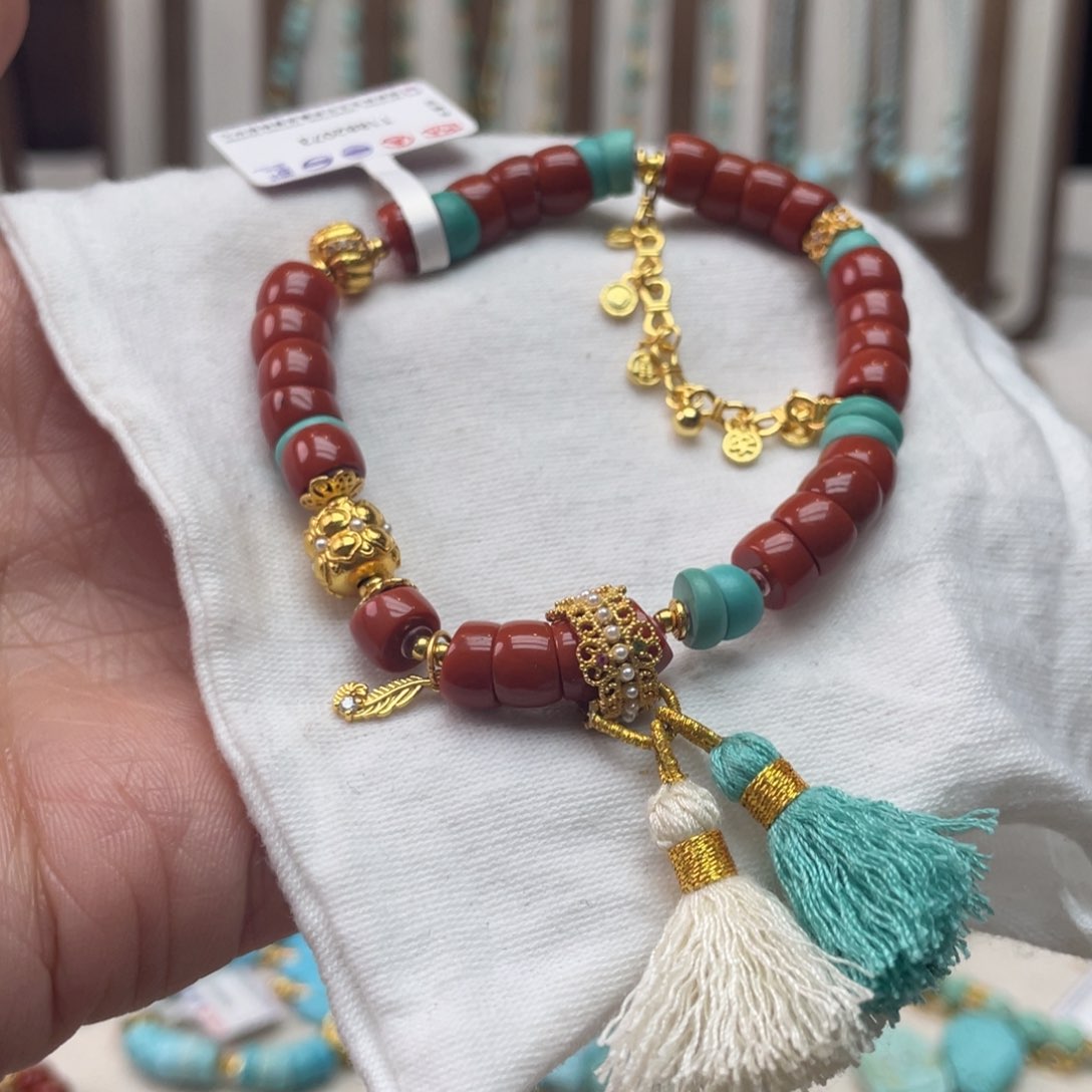 银S925镶嵌南红玛瑙手链