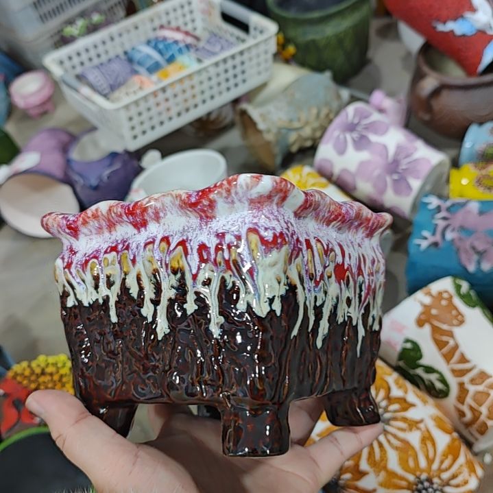 红陶吸水透气的白陶花盆凑满12发货